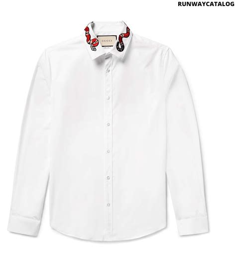 gucci dress shirt snake collar